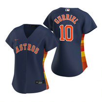 Women's Nike Houston Astros #10 Yuli Gurriel Navy Game Authentic Stitched MLB Jersey