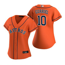 Women's Nike Houston Astros #10 Yuli Gurriel Orange Game Authentic Stitched MLB Jersey