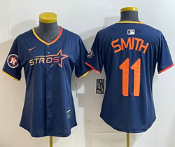 Women's Nike Houston Astros #11 Cam Smith Blue 3(III) Joint Authentic Stitched MLB Jersey