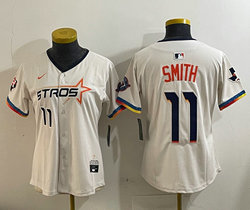 Women's Nike Houston Astros #11 Cam Smith Cream 4(IV) Joint Stitched MLB Jersey