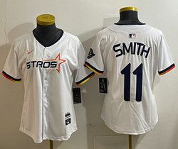 Women's Nike Houston Astros #11 Cam Smith White 3(III) Joint Authentic Stitched MLB Jersey