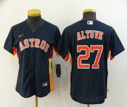 Women's Nike Houston Astros #27 Jose Altuve Navy Game Authentic Stitched MLB Jersey
