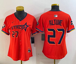 Women's Nike Houston Astros #27 Jose Altuve Orange 4(IV) Joint Stitched MLB Jersey