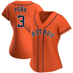 Women's Nike Houston Astros #3 Jeremy Pena Orange Game Authentic Stitched MLB Jersey