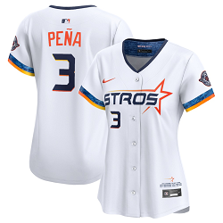 Women's Nike Houston Astros #3 Jeremy Pena White 2025 City Stitched MLB Jersey