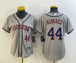 Women's Nike Houston Astros #44 Yordan Alvarez #44 Gray Authentic Stitched MLB Jersey