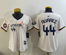 Women's Nike Houston Astros #44 Yordan Alvarez Cream 3(III) Joint Stitched MLB Jersey