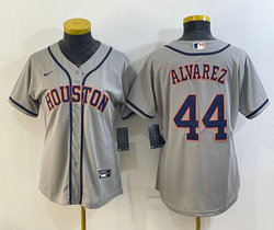 Women's Nike Houston Astros #44 Yordan Alvarez Gray Authentic Stitched MLB Jersey