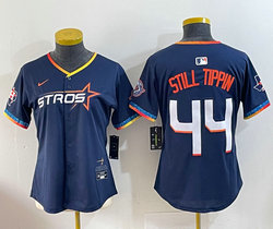 Women's Nike Houston Astros #44 Yordan Alvarez Navy 4(IV) Joint Stitched MLB Jersey