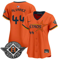 Women's Nike Houston Astros #44 Yordan Alvarez Orange 2025 City Stitched MLB Jersey