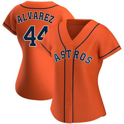 Women's Nike Houston Astros #44 Yordan Alvarez Orange Game Authentic Stitched MLB Jersey