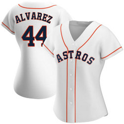 Women's Nike Houston Astros #44 Yordan Alvarez White Game Authentic Stitched MLB Jersey