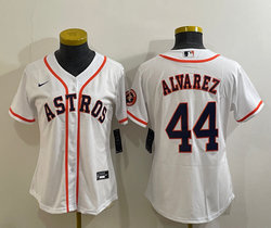 Women's Nike Houston Astros #44 Yordan Alvarez White with patch Authentic Stitched MLB Jersey
