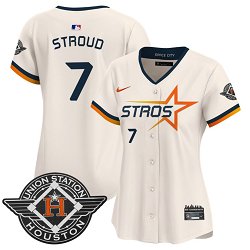 Women's Nike Houston Astros #7 C.J. Stroud Cream 2025 City Stitched MLB Jersey
