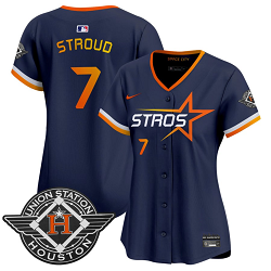 Women's Nike Houston Astros #7 C.J. Stroud Navy 2025 City Stitched MLB Jersey
