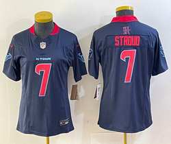 Women's Nike Houston Texans #7 C.J. Stroud Navy Red number 3(III) NFL Jersey