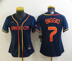 Women's Nike Houston Astros #7 Craig Biggio Navy 2022 City Game Authentic Stitched MLB Jersey