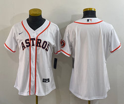 Women's Nike Houston Astros Blank White Authentic Stitched MLB Jersey