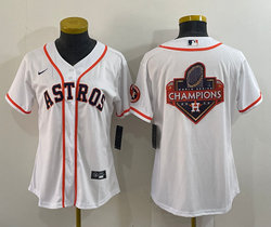 Women's Nike Houston Astros Blank White with big champion logo Authentic Stitched MLB Jersey