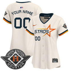 Women's Nike Houston Astros Custom Cream 2025 City Stitched MLB Jersey