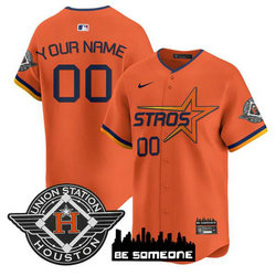 Women's Nike Houston Astros Custom Orange 2025 City Stitched MLB Jersey