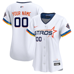 Women's Nike Houston Astros Custom White 2025 City Stitched MLB Jersey