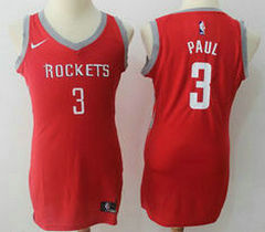 Women's Nike Houston Rockets #3 Chris Paul Red Game Authentic print NBA Jerseys