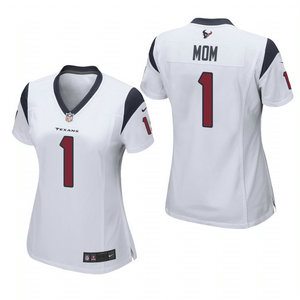 Women's Nike Houston Texans #1 Dad White 2021 Mother's Day Authentic Stitched NFL Jersey