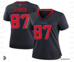 Women's Nike Houston Texans #87 Cade Stover 2024 Navy 2nd Authentic stitched NFL jersey