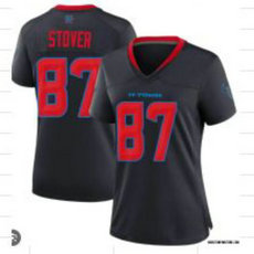 Women's Nike Houston Texans #87 Cade Stover Navy 2and Authentic stitched NFL jersey