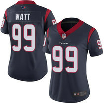 Women's Nike Houston Texans #99 J.J. Watt Blue Vapor Untouchable With Team Patch Authentic stitched NFL jersey