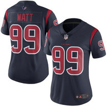 Women's Nike Houston Texans #99 J.J. Watt Limited Navy Blue Rush Authentic Stitched NFL Jersey