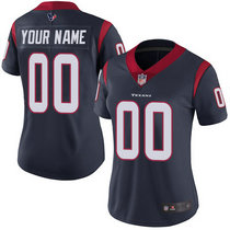 Women's Nike Houston Texans Customized Blue Limited Vapor Untouchable Authentic Stitched NFL Jerseys