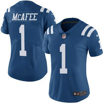 Women's Nike Indianapolis Colts #1 Pat McAfee Blue Vapor Untouchable Authentic Stitched NFL Jersey