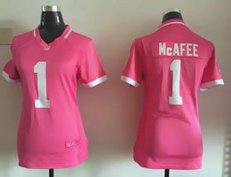 Women's Nike Indianapolis Colts #1 Pat McAfee Pink Bubble Gum Authentic stitched NFL jersey