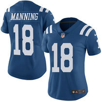 Women's Nike Indianapolis Colts #18 Peyton Manning Blue Vapor Untouchable Authentic Stitched NFL Jersey