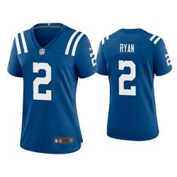 Women's Nike Indianapolis Colts #2 Matt Ryan Royal Blue Vapor Untouchable Authentic stitched NFL jersey