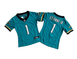 Women's Nike Jacksonville Jaguars #1 Travis Etienne Jr Green Throwback F.U.S.E. Stitched Football Jersey