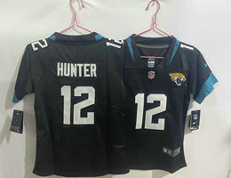 Women's Nike Jacksonville Jaguars #12 Travis Hunter Black Authentic Stitched NFL Jersey