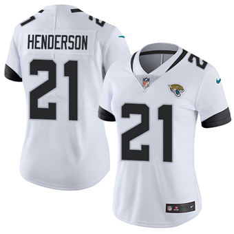Women's Nike Jacksonville Jaguars #21 C.J. Henderson White Vapor Untouchable Authentic stitched NFL jersey
