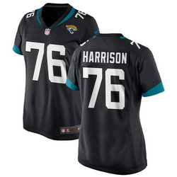Women's Nike Jacksonville Jaguars #76 Anton Harrison Black 2023 Draft Stitched Jersey