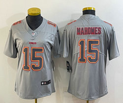 Women's Nike Kansas City Chiefs #15 Patrick Mahomes Gray Atmosphere Authentic Stitched jersey
