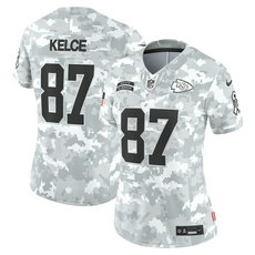 Women's Nike Kansas City Chiefs #87 Travis Kelce 2024 Salute to Service Authentic Stitched NFL Jersey