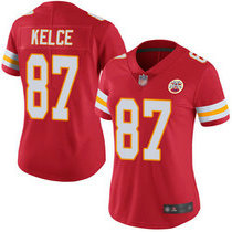 Women's Nike Kansas City Chiefs #87 Travis Kelce Red Vapor Untouchable Authentic stitched NFL jersey