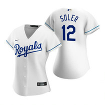 Women's Nike Kansas City Royals #12 Jorge Soler White Game Authentic Stitched MLB Jersey