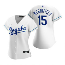 Women's Nike Kansas City Royals #15 Whit Merrifield White Game Authentic Stitched MLB Jersey