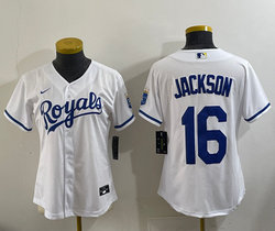Women's Nike Kansas City Royals #16 Bo Jackson White Authentic Stitched MLB Jersey