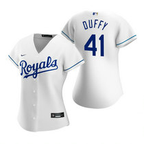 Women's Nike Kansas City Royals #41 Danny Duffy White Game Authentic Stitched MLB Jersey