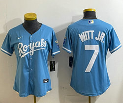Women's Nike Kansas City Royals #7 Bobby Witt Jr. Light Blue Authentic stitched MLB jersey