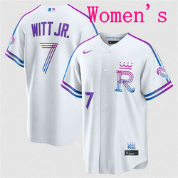 Women's Nike Kansas City Royals #7 Bobby Witt Jr. White 2026 City MLB Jersey
